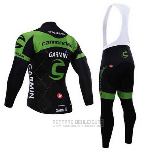 2015 Fahrradbekleidung Cannondale Grun und Shwarz Trikot Langarm und Tragerhose